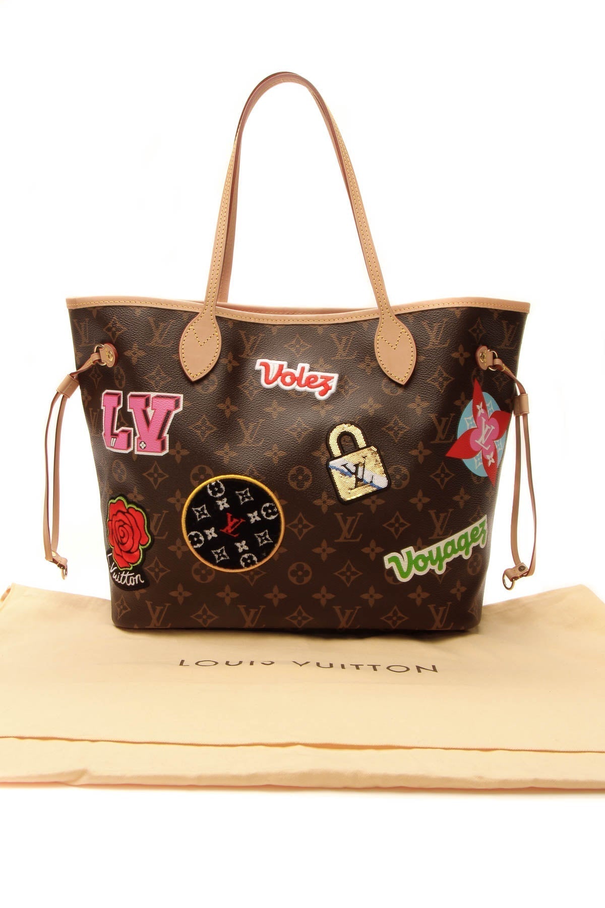 Patches Neverfull MM Tote Bag - Monogram