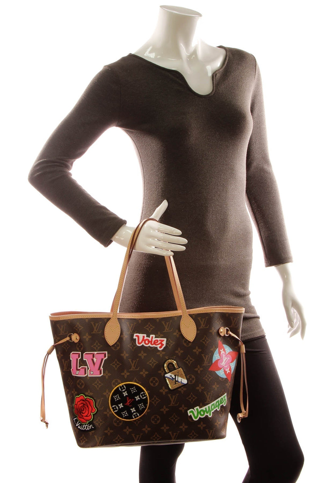 Patches Neverfull MM Tote Bag - Monogram