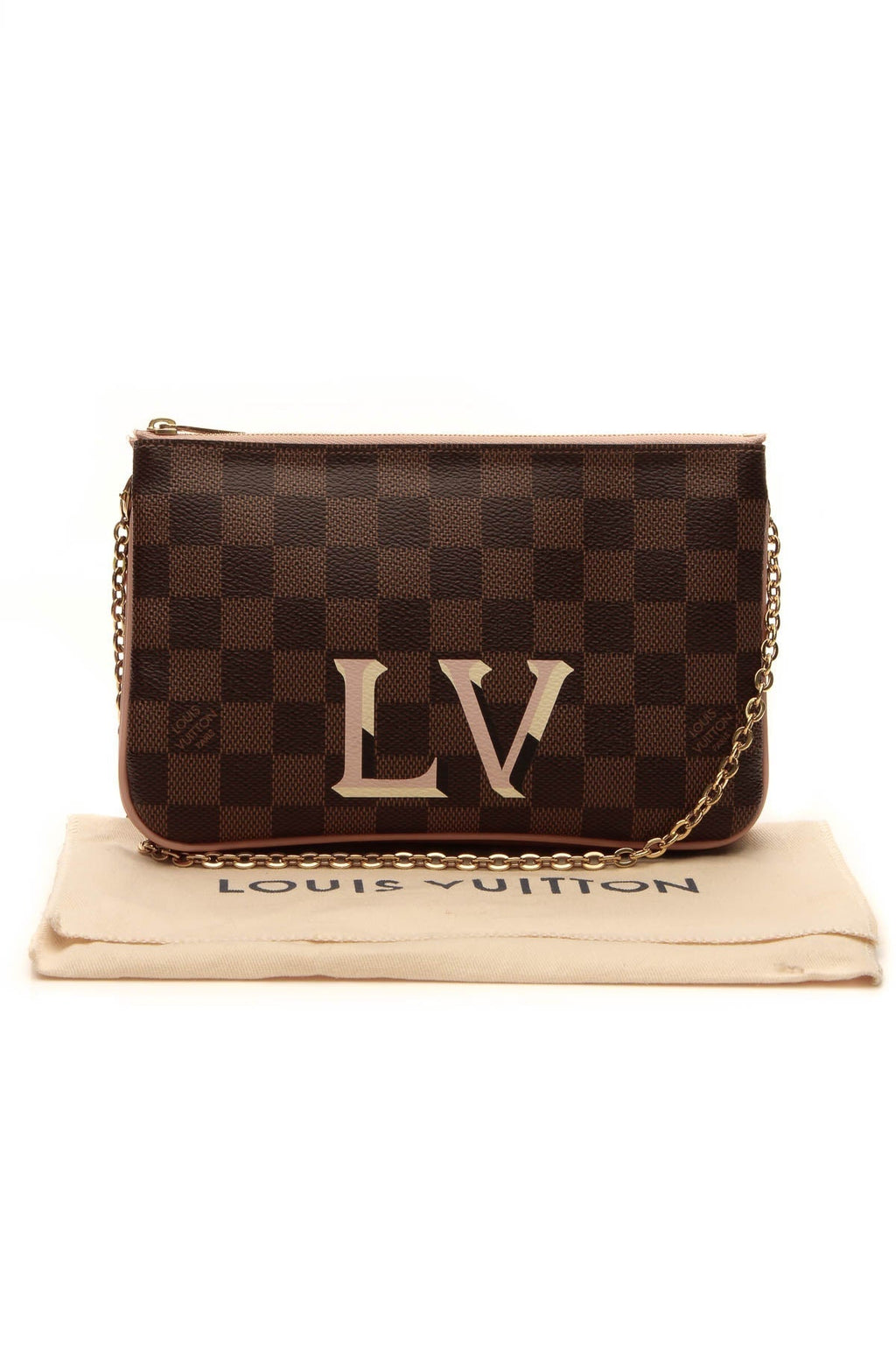 Double Zip Pochette Bag - Damier Ebene