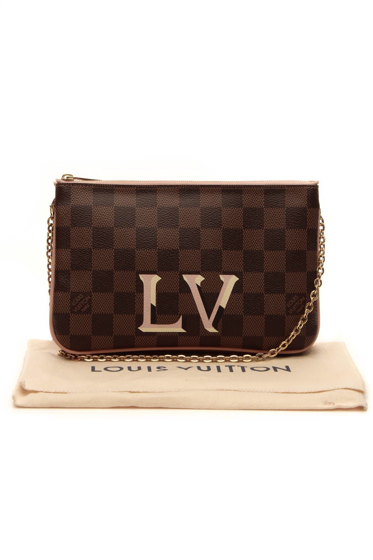 Double Zip Pochette Bag - Damier Ebene