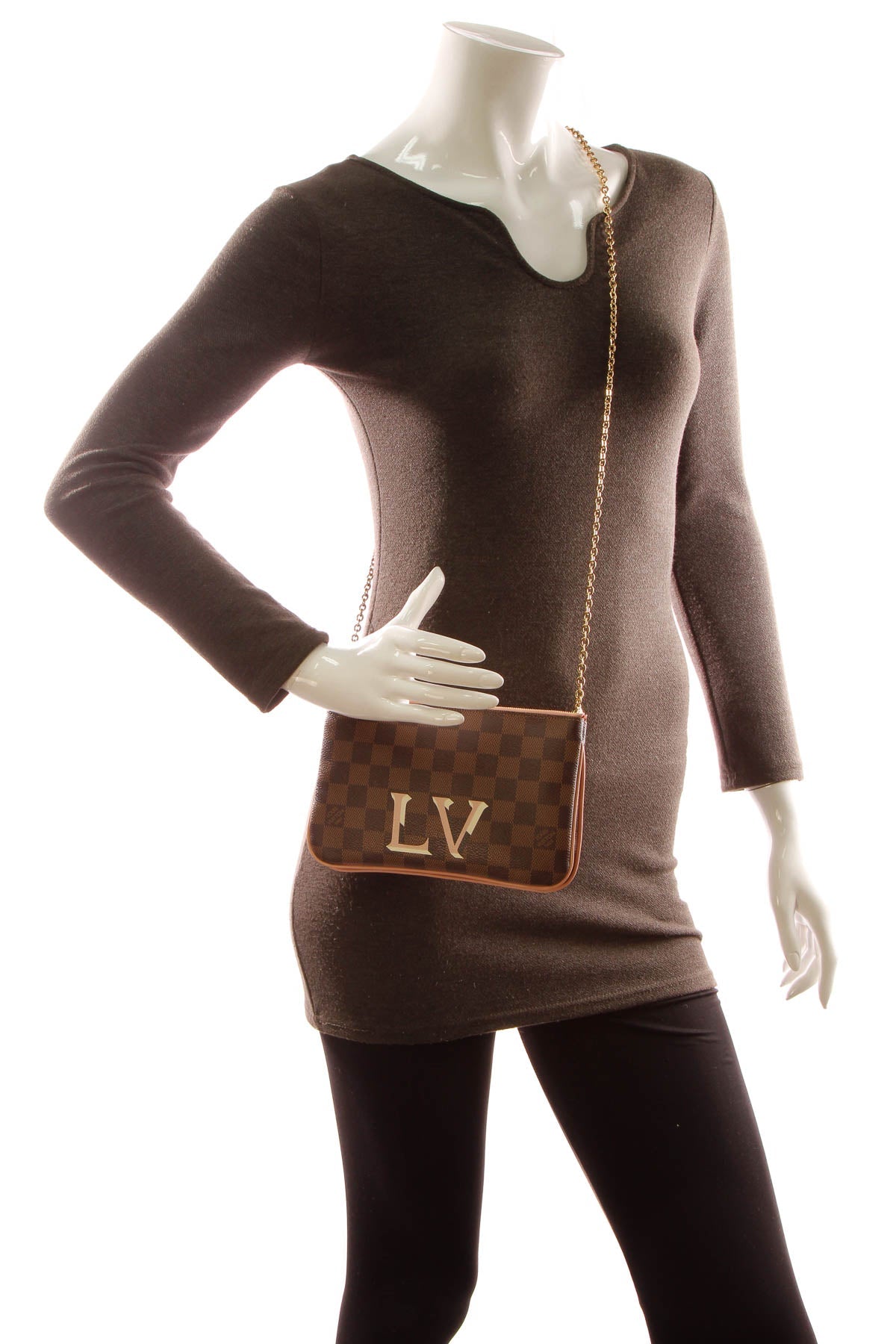Double Zip Pochette Bag - Damier Ebene