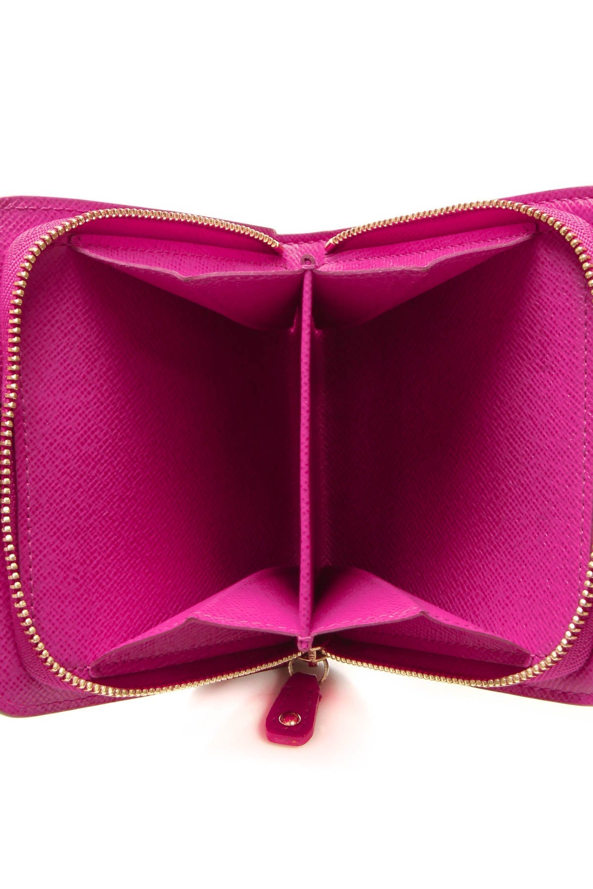 Perforated Compact Zip Wallet - Monogram/Fuchsia