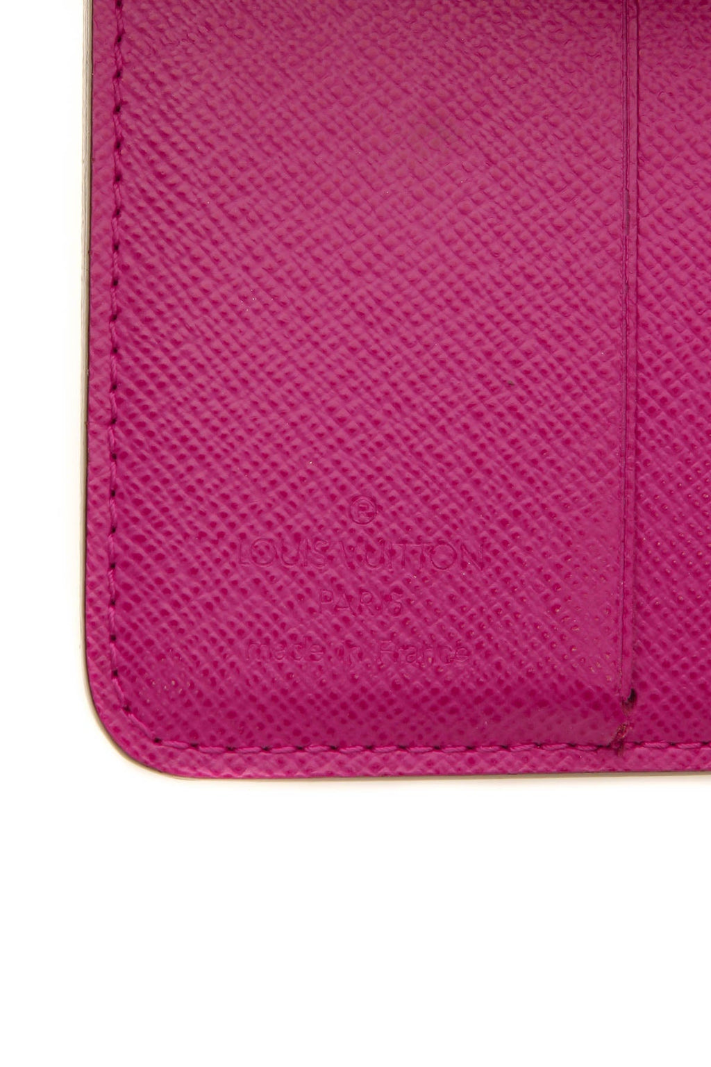 Perforated Compact Zip Wallet - Monogram/Fuchsia