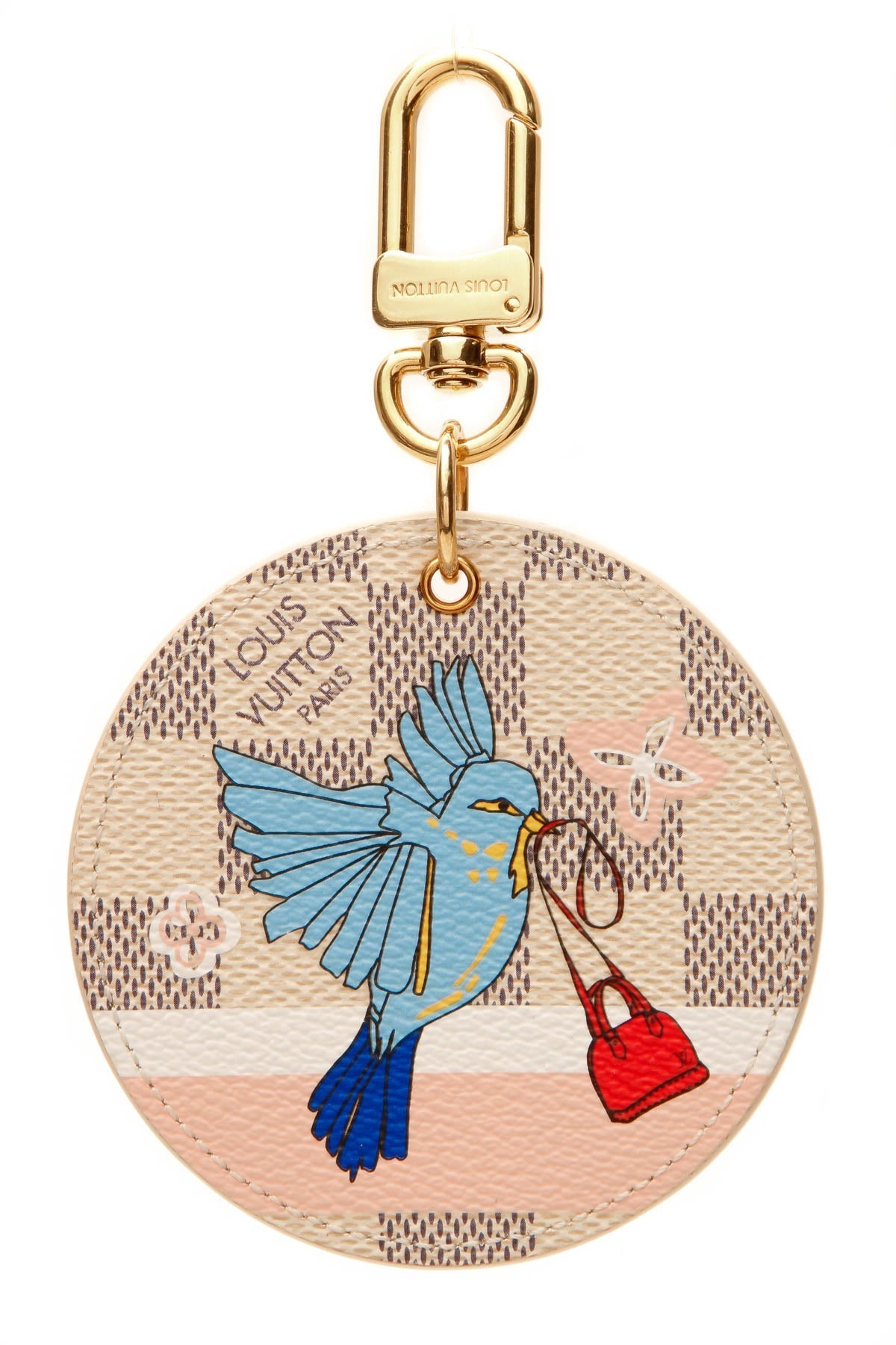 2018 Christmas Animation Bag Charm - Damier Azur