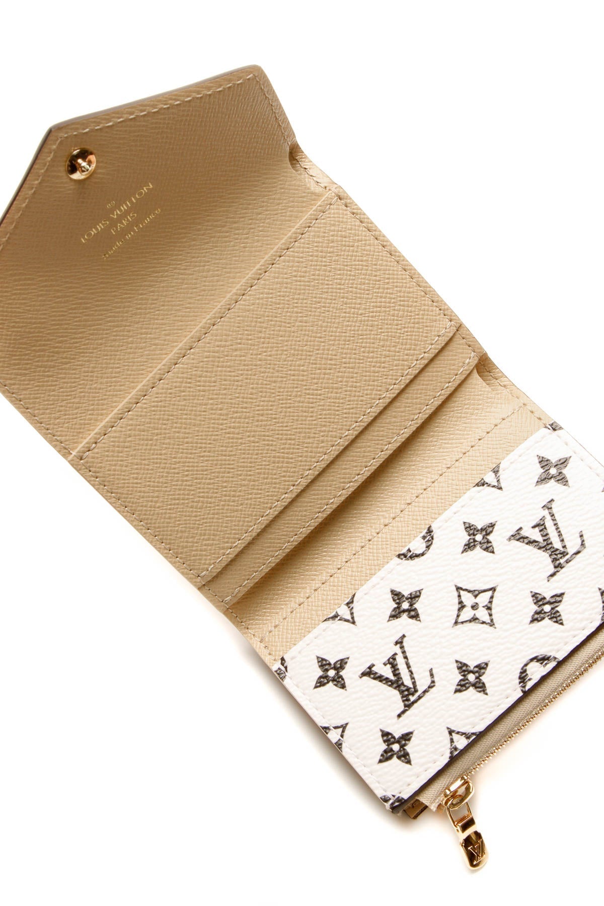 Compact Zoe Wallet - Khaki/White Giant Monogram