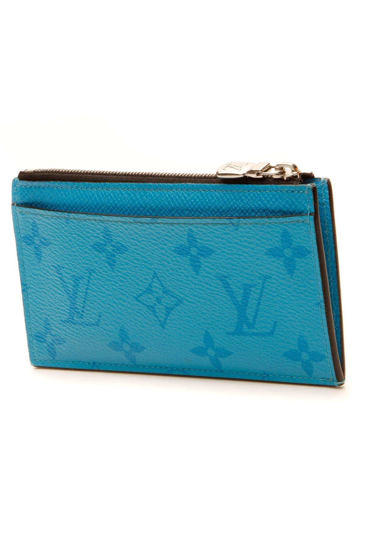 Coin Card Holder - Blue Lagoon Monogram