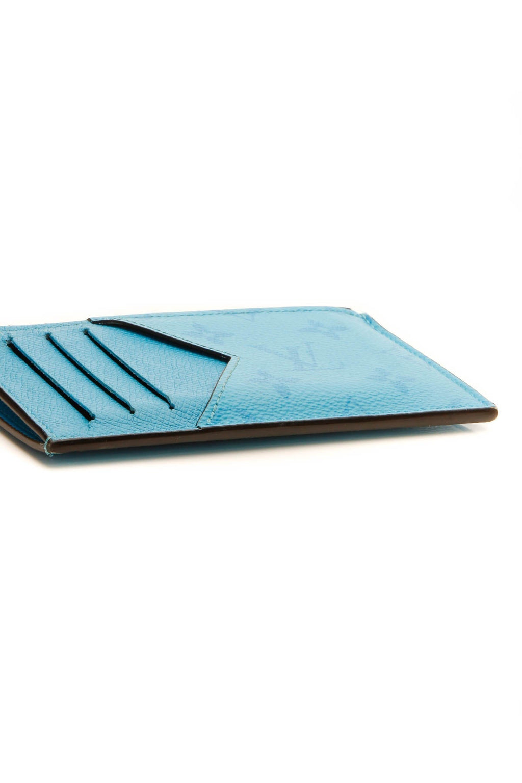 Coin Card Holder - Blue Lagoon Monogram