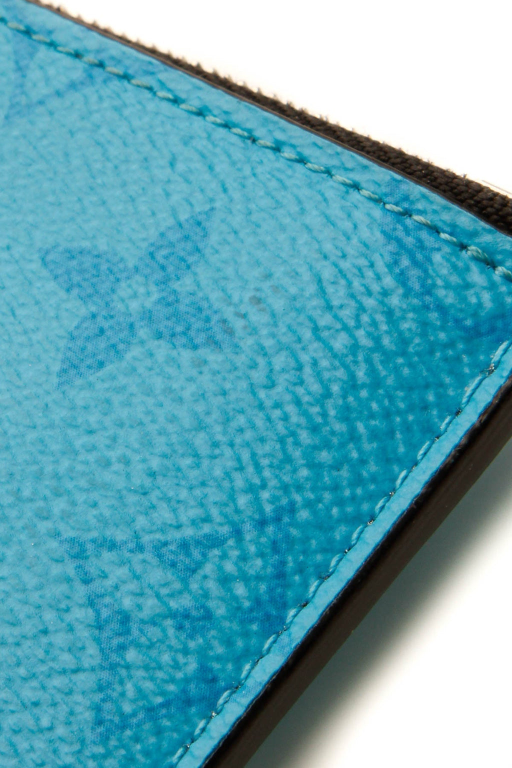 Coin Card Holder - Blue Lagoon Monogram
