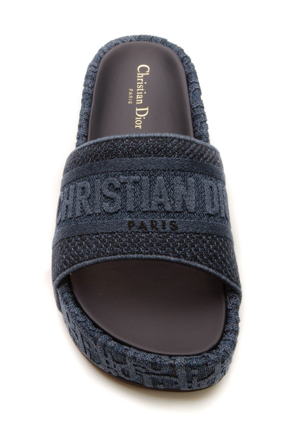 Dway Platform Slide Sandals - Denim Oblique Size 42
