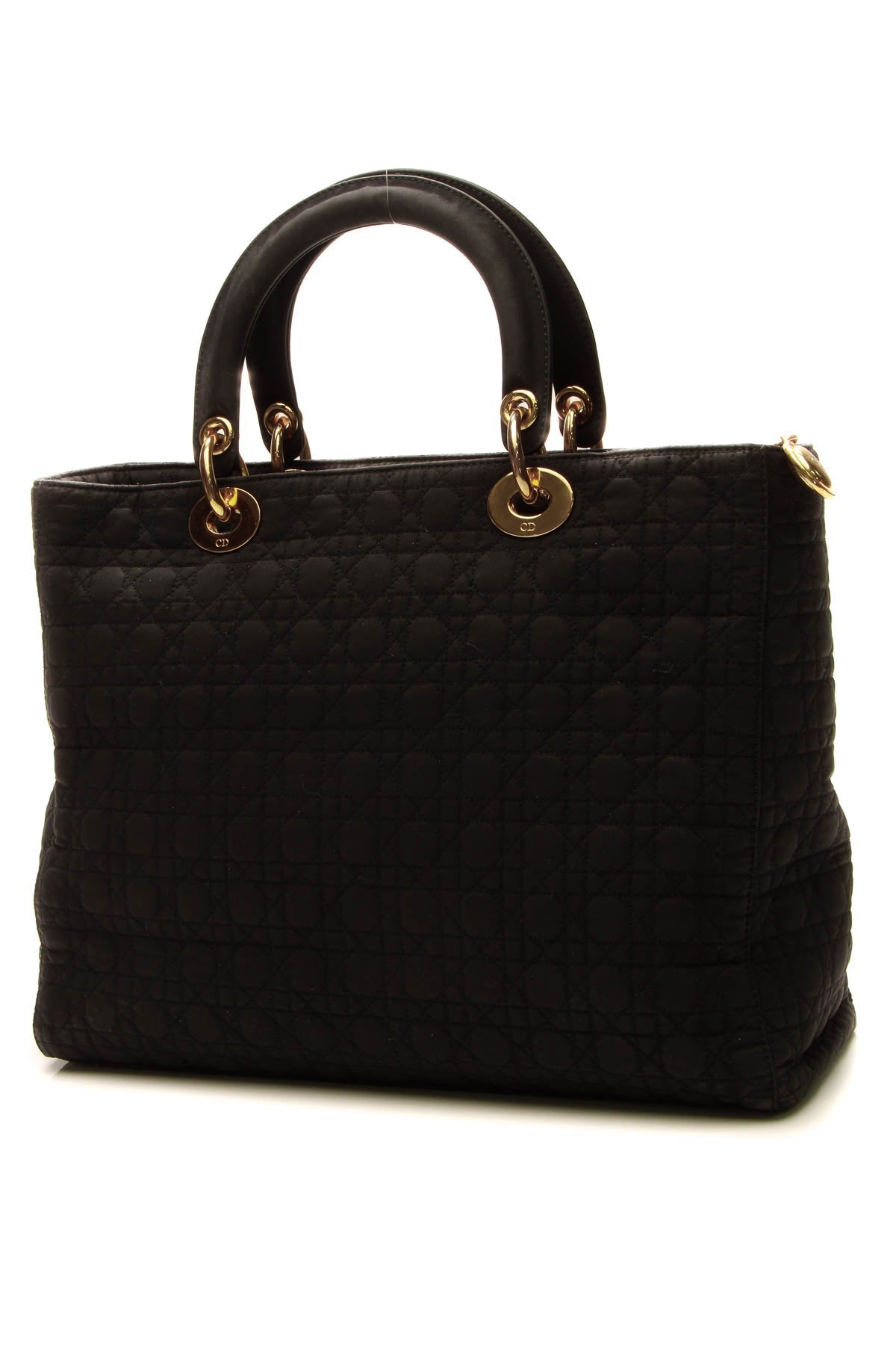 Vintage Cannage Large Lady Dior Bag - Black