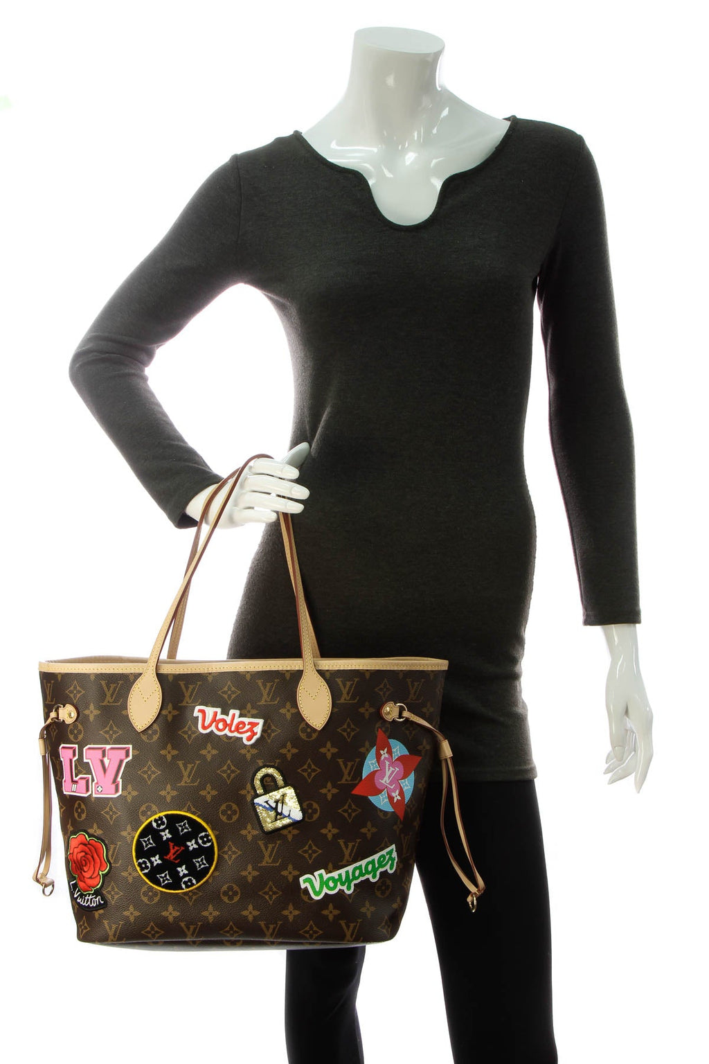 Patches Neverfull MM Tote Bag - Monogram