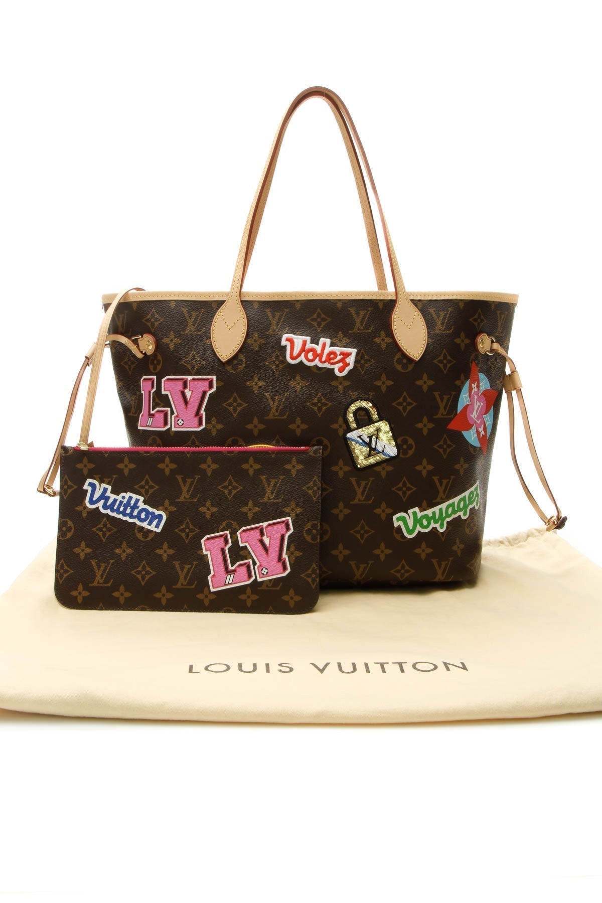 Patches Neverfull MM Tote Bag - Monogram