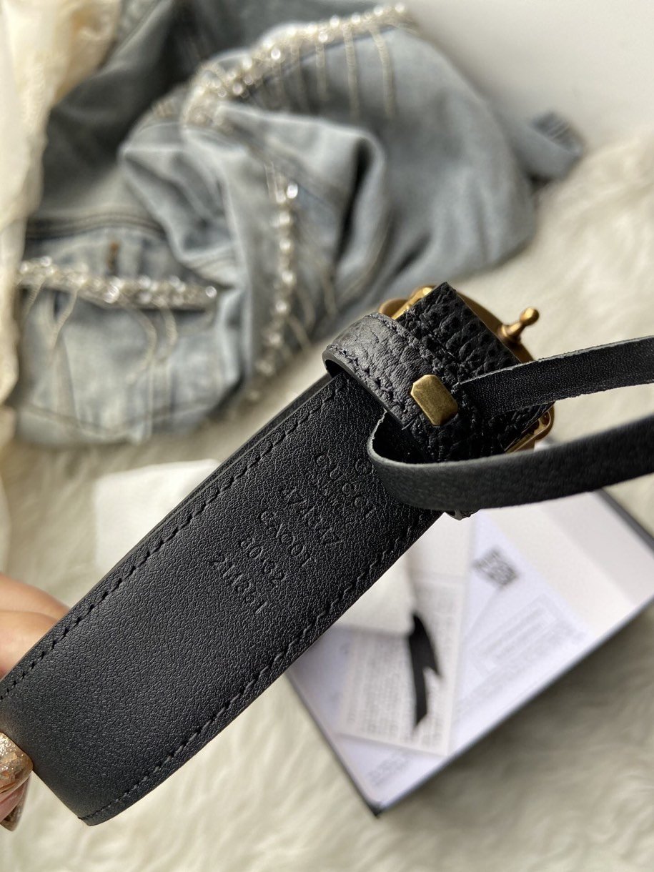 Gucci Belt With Double G Buckle Black