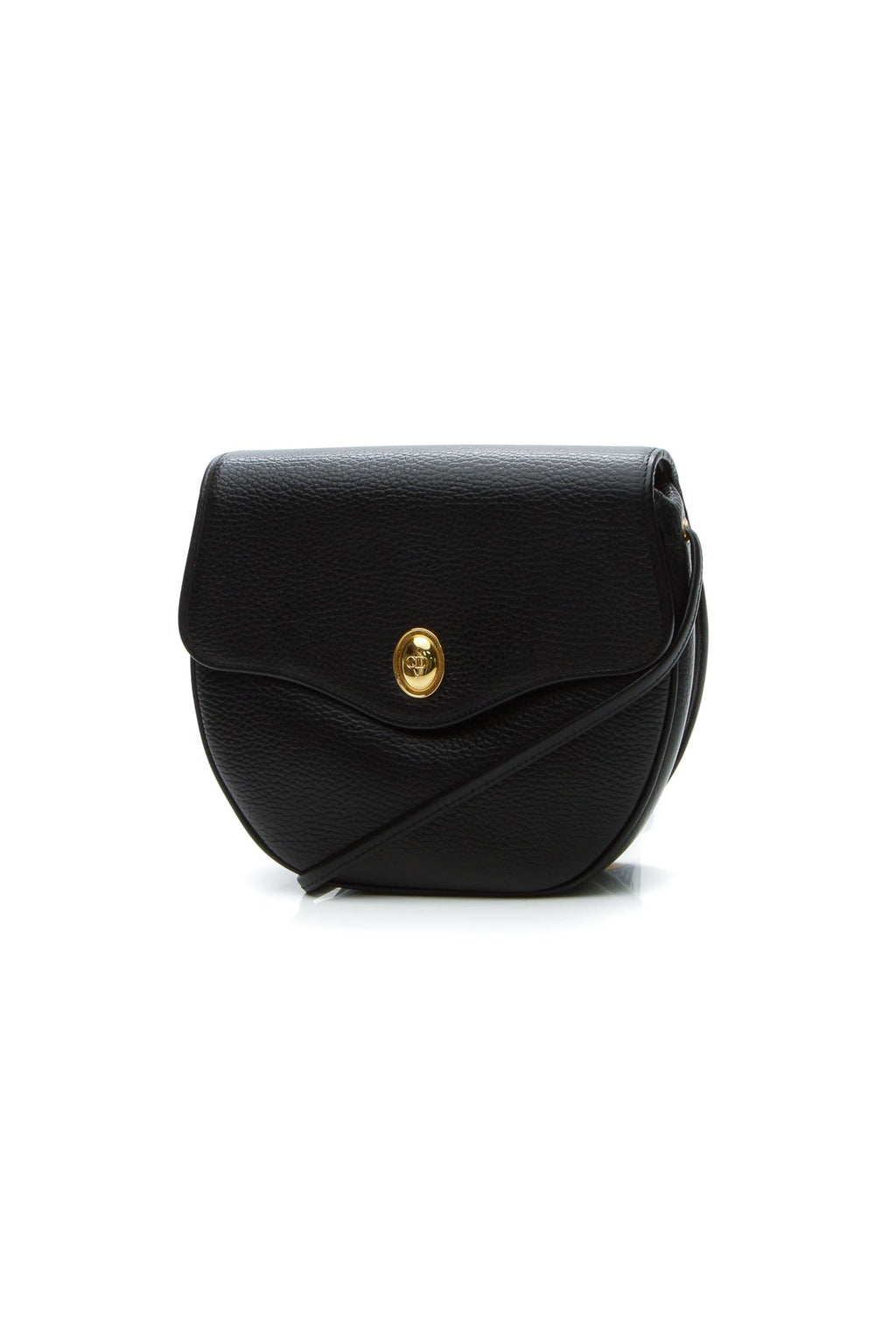 Vintage Flap Crossbody Bag - Black