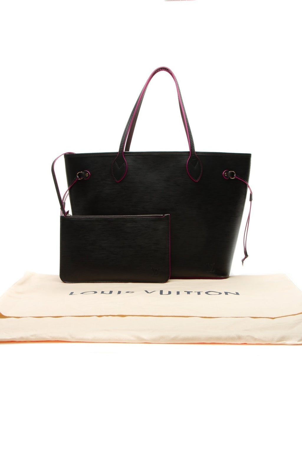Epi Neverfull MM Bag - Noir/Hot Pink