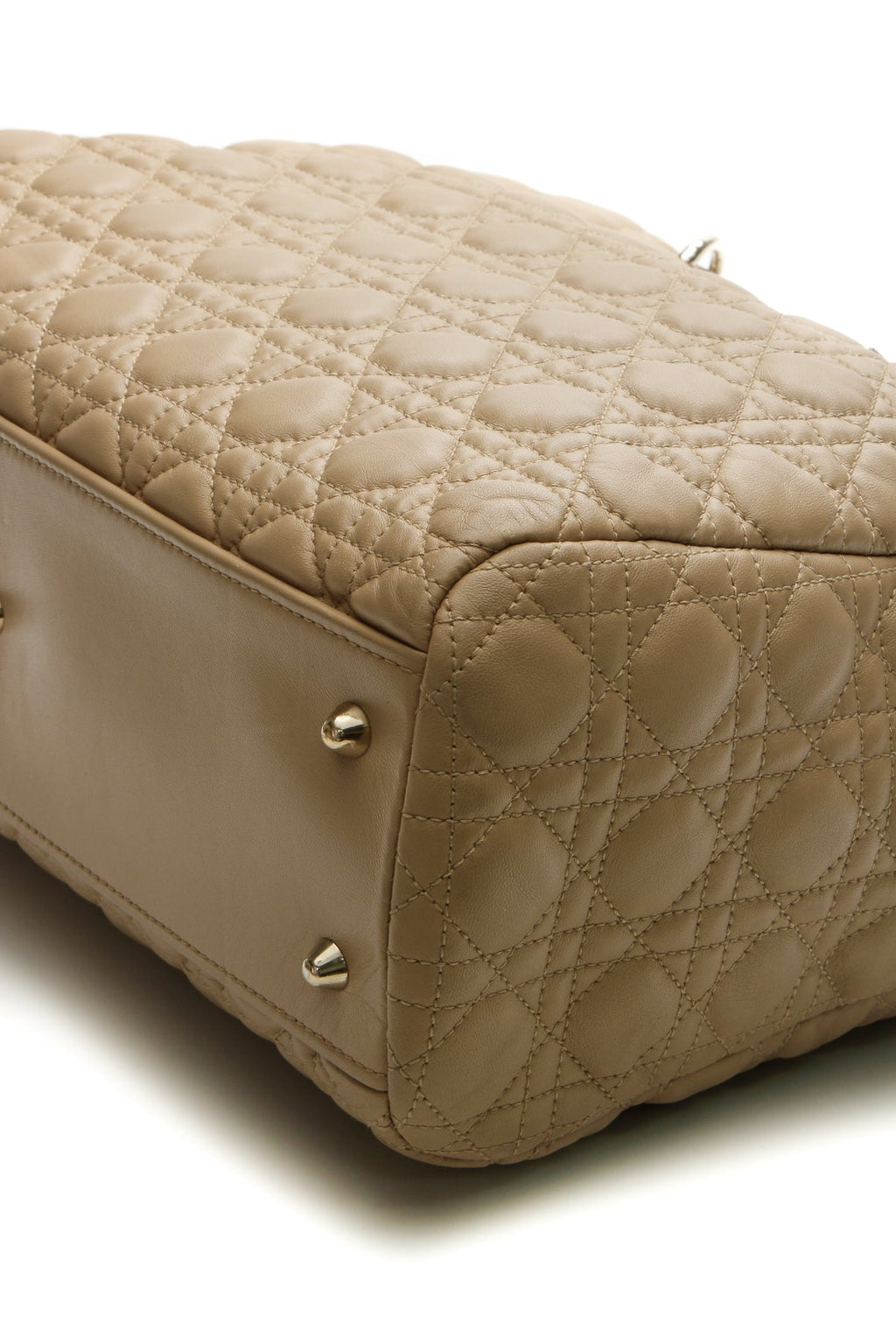 Cannage Large Shopping Tote Bag - Beige
