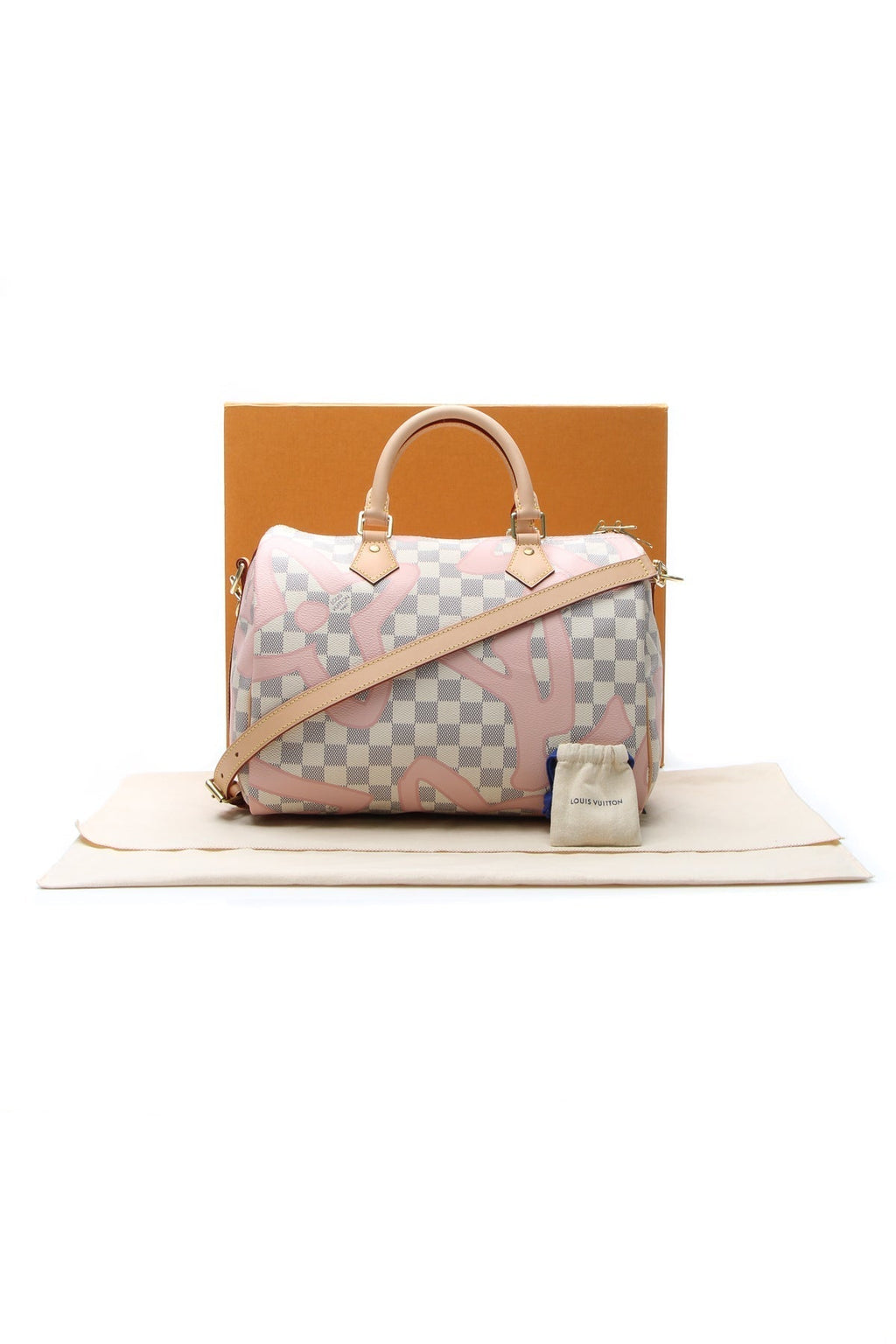 Tahitienne Speedy 30 Bandouliere Bag - Damier Azur