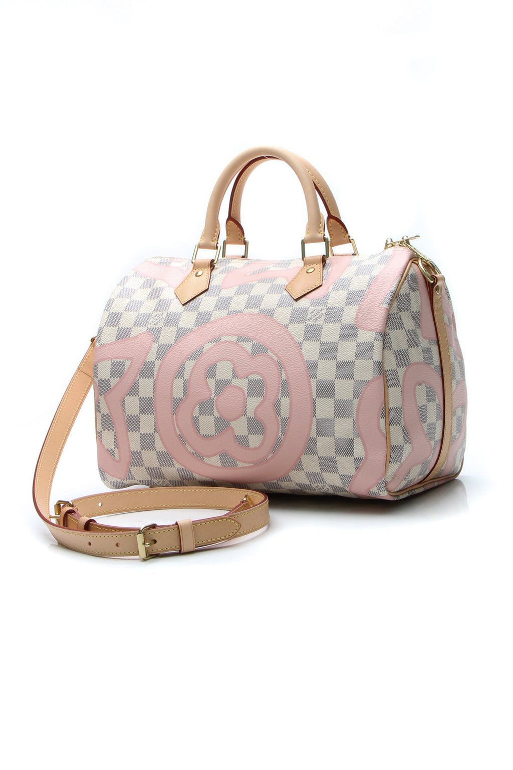 Tahitienne Speedy 30 Bandouliere Bag - Damier Azur