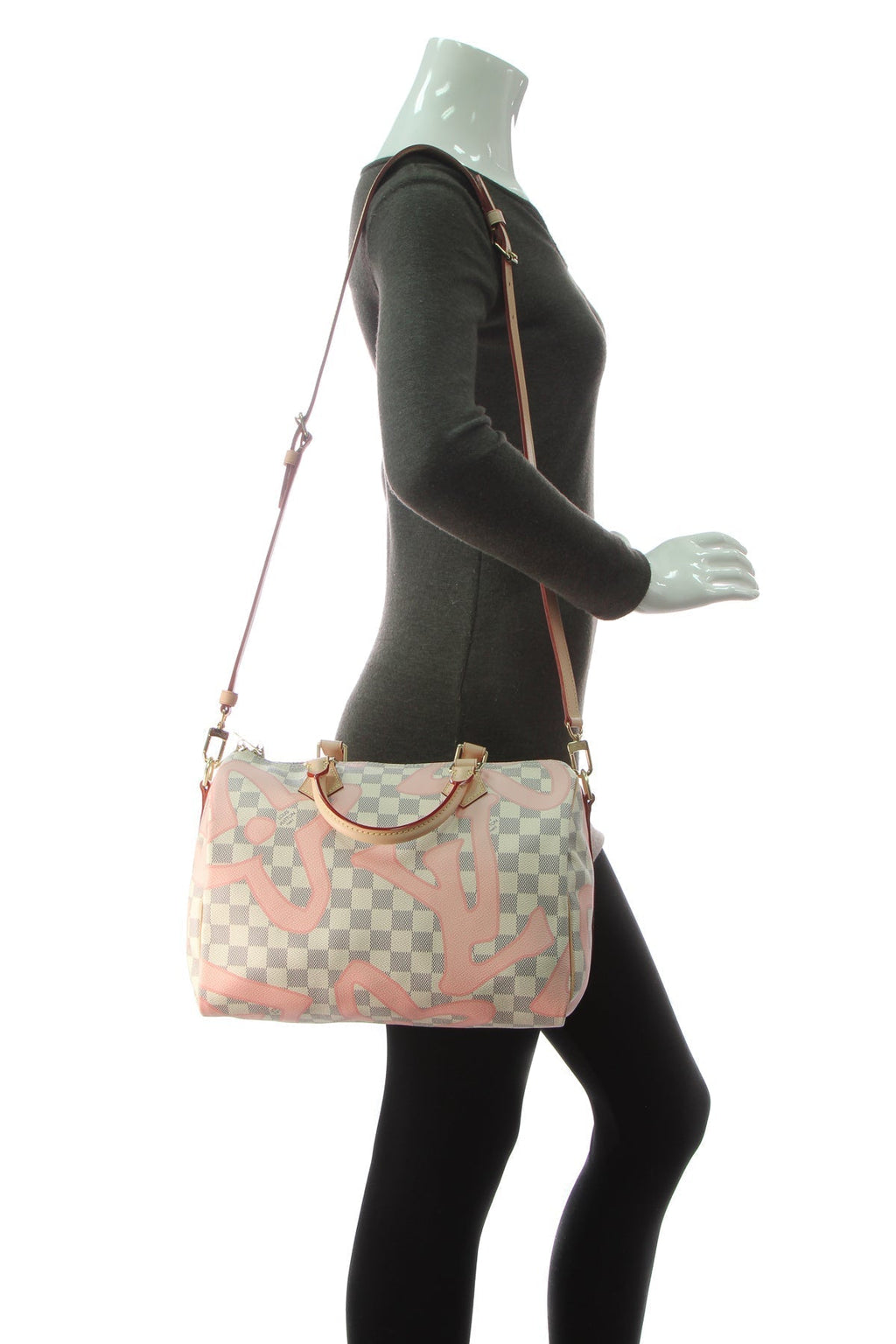 Tahitienne Speedy 30 Bandouliere Bag - Damier Azur