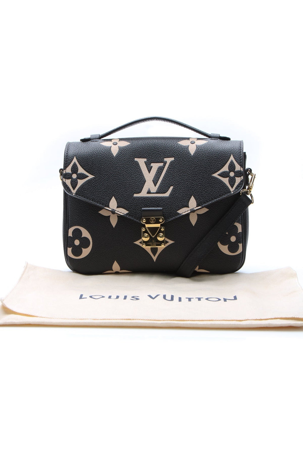 Bicolor Empreinte Pochette Metis Bag - Black/Beige