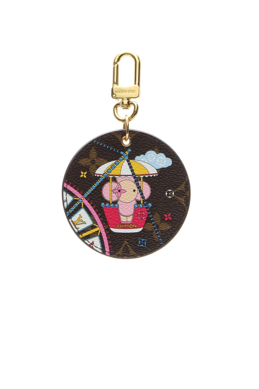 Big Wheel Bag Charm - Monogram/Rose Ballerine