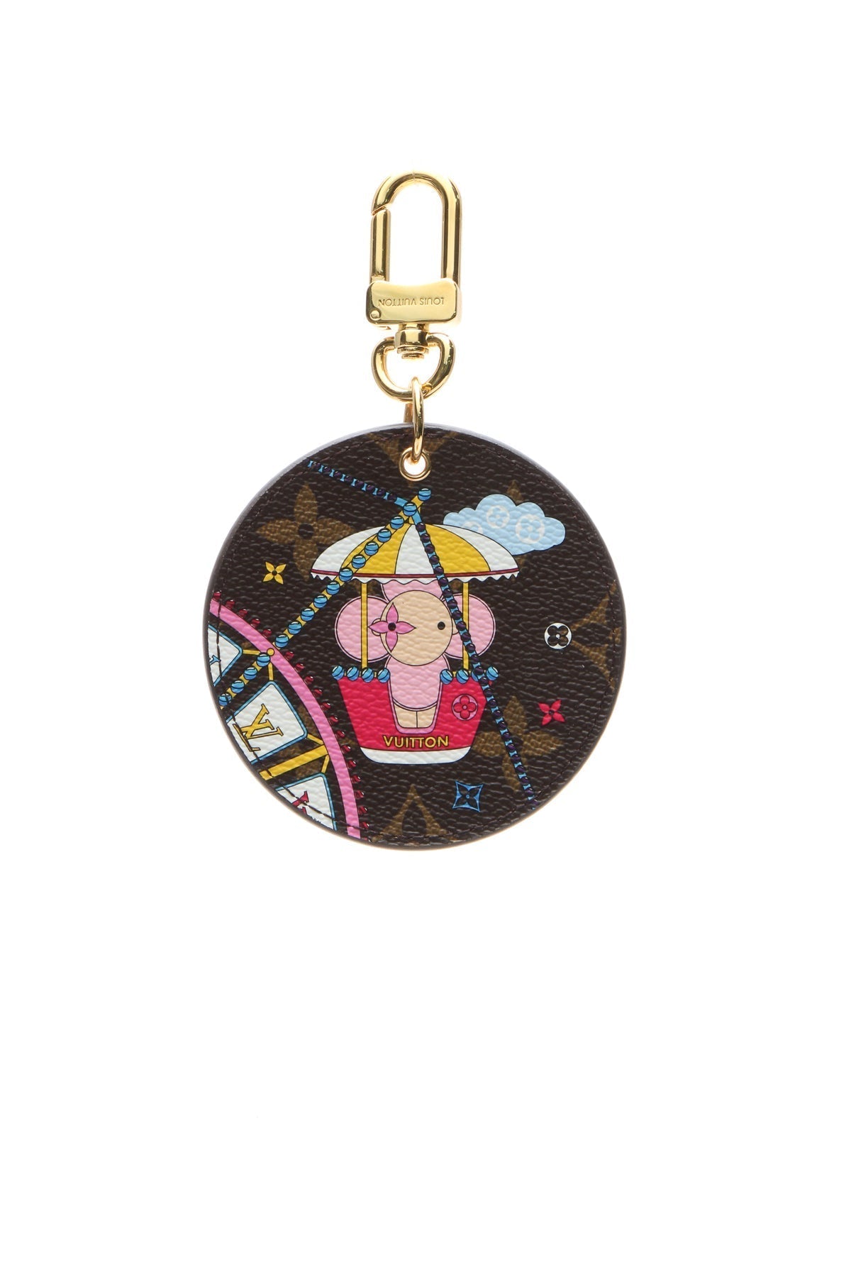 Big Wheel Bag Charm - Monogram/Rose Ballerine