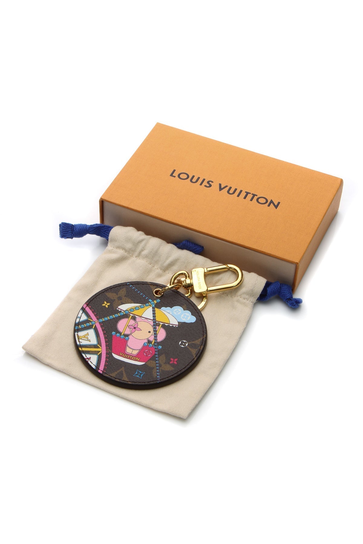 Big Wheel Bag Charm - Monogram/Rose Ballerine