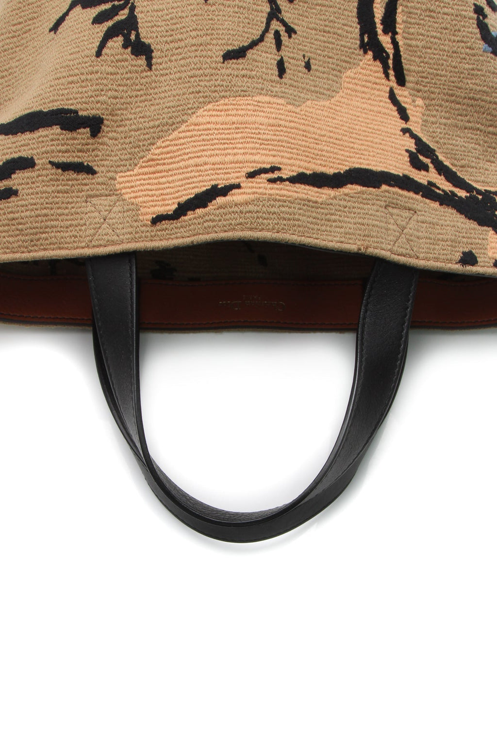 Embroidered Sauvage Tote Bag - Brown