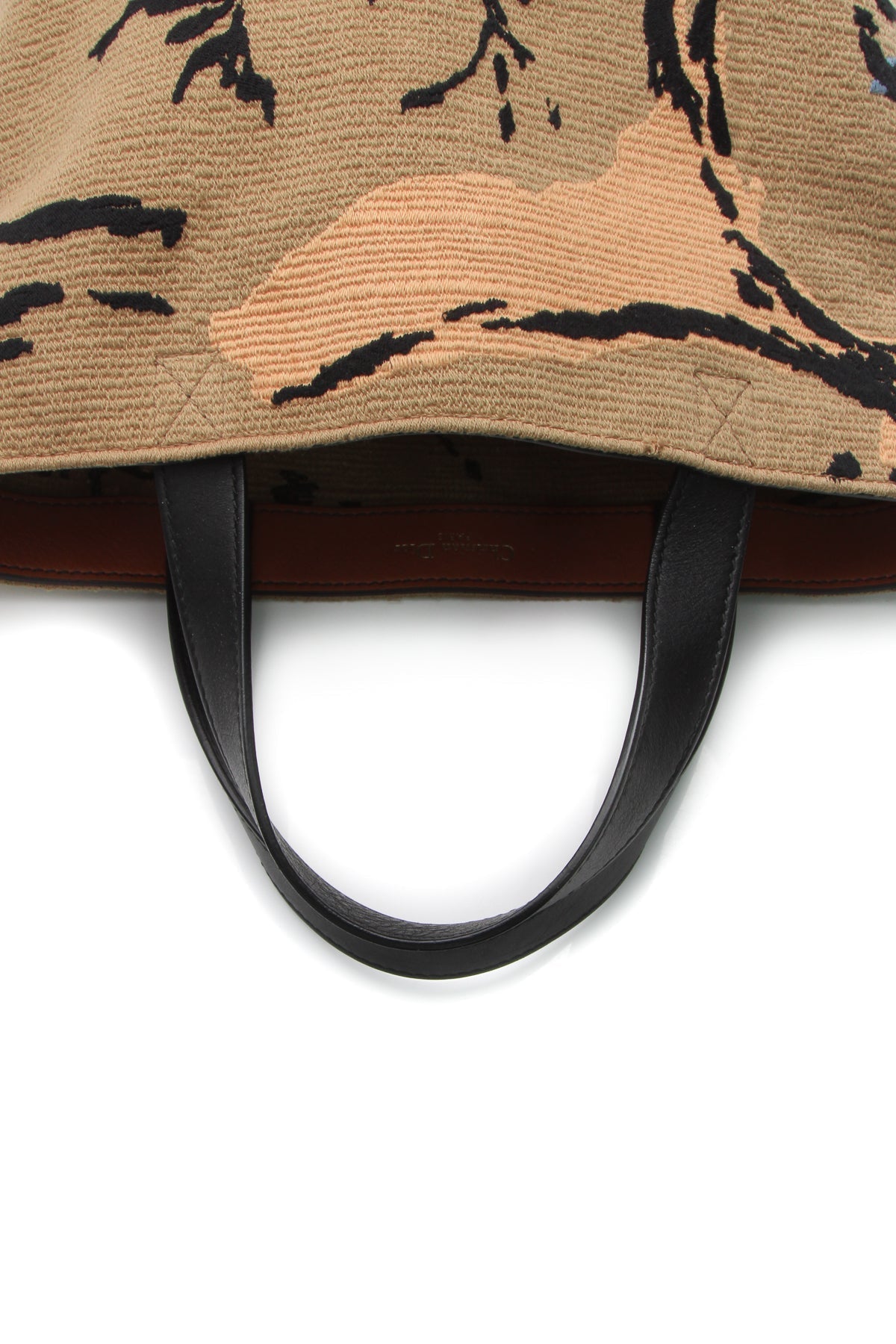 Embroidered Sauvage Tote Bag - Brown