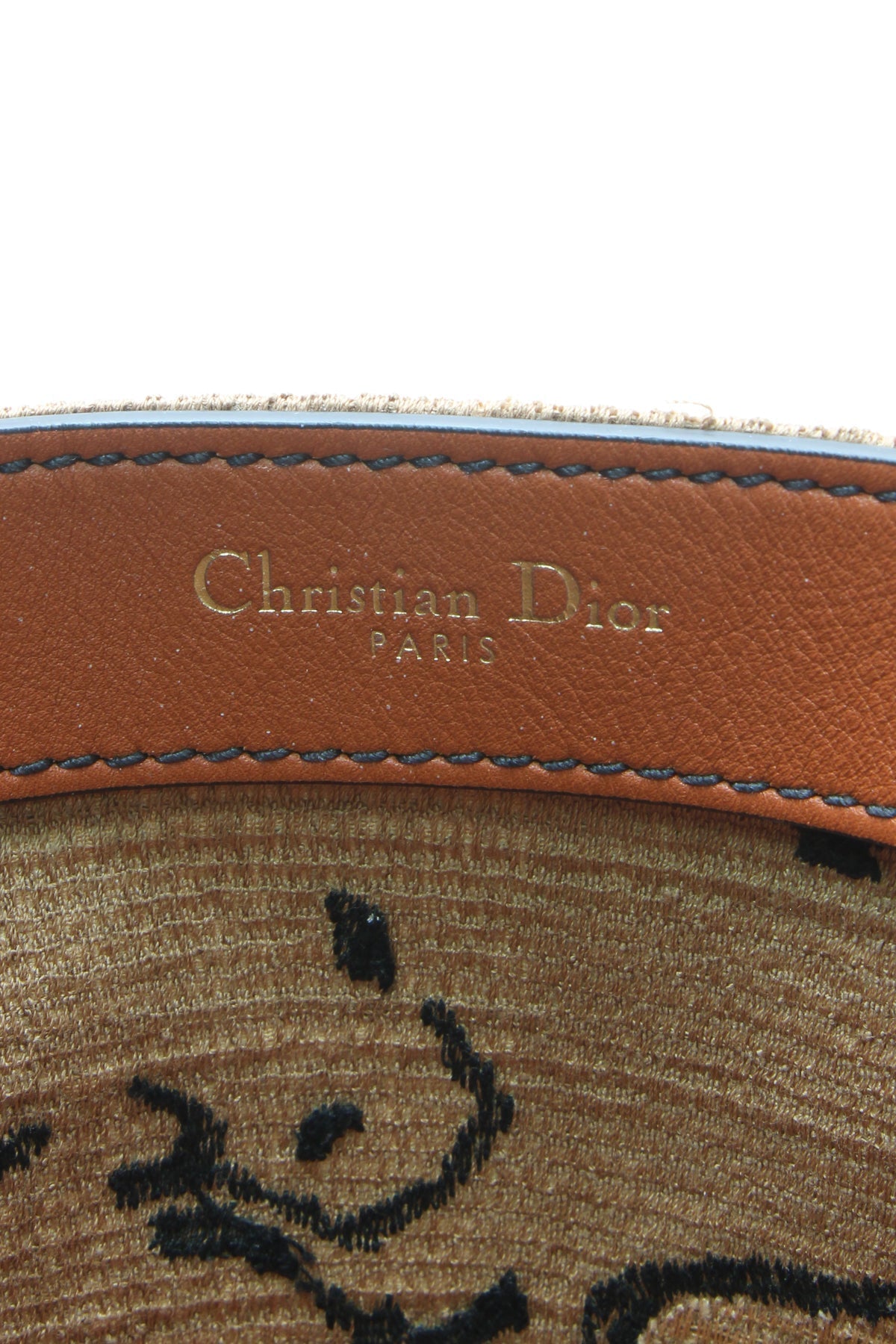 Embroidered Sauvage Tote Bag - Brown