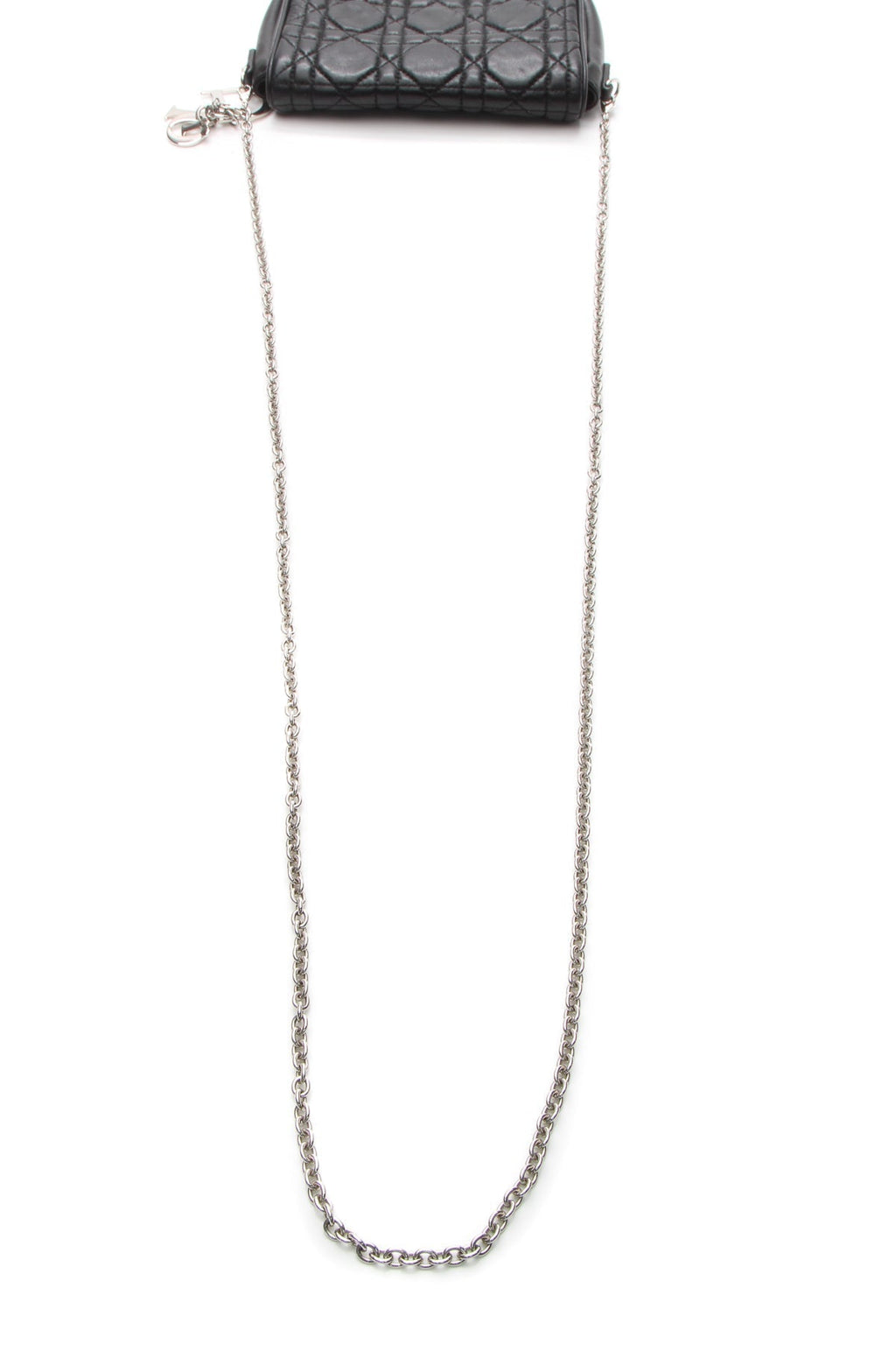 Cannage Mini Flap Chain Bag - Black