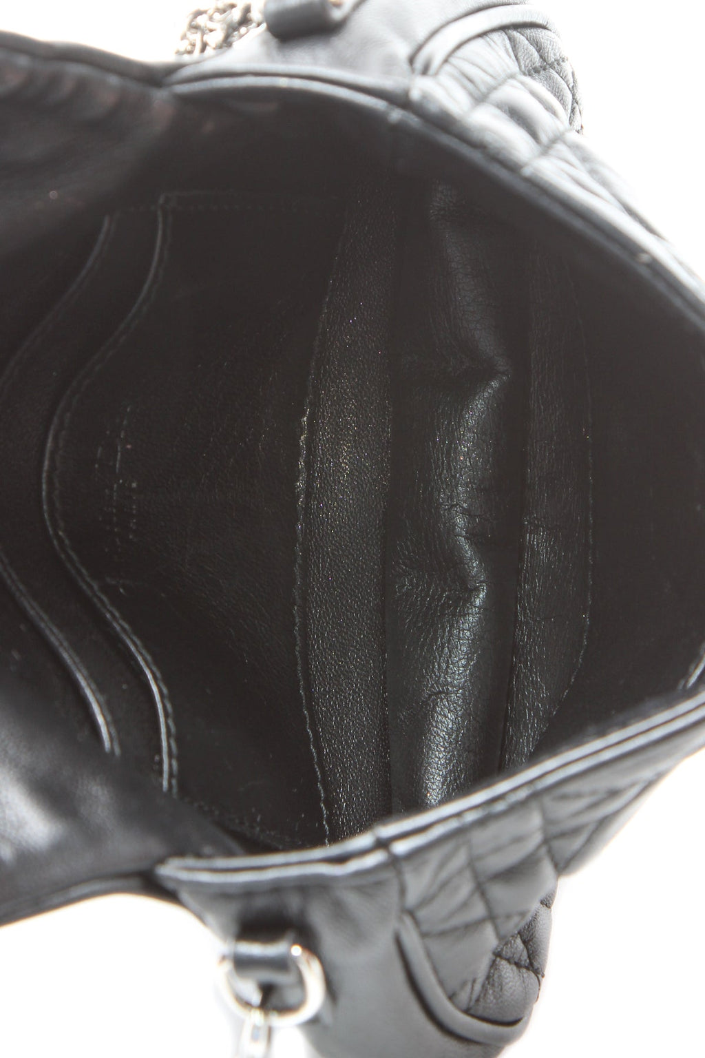 Cannage Mini Flap Chain Bag - Black