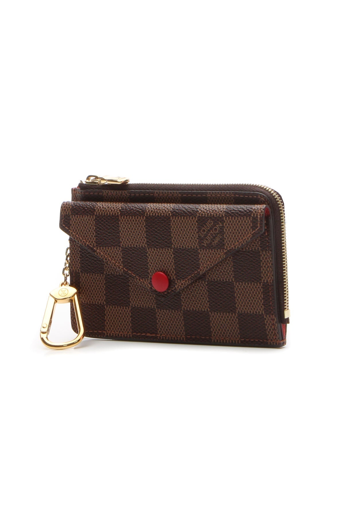 Recto Verso Card Holder - Damier Ebene/Red
