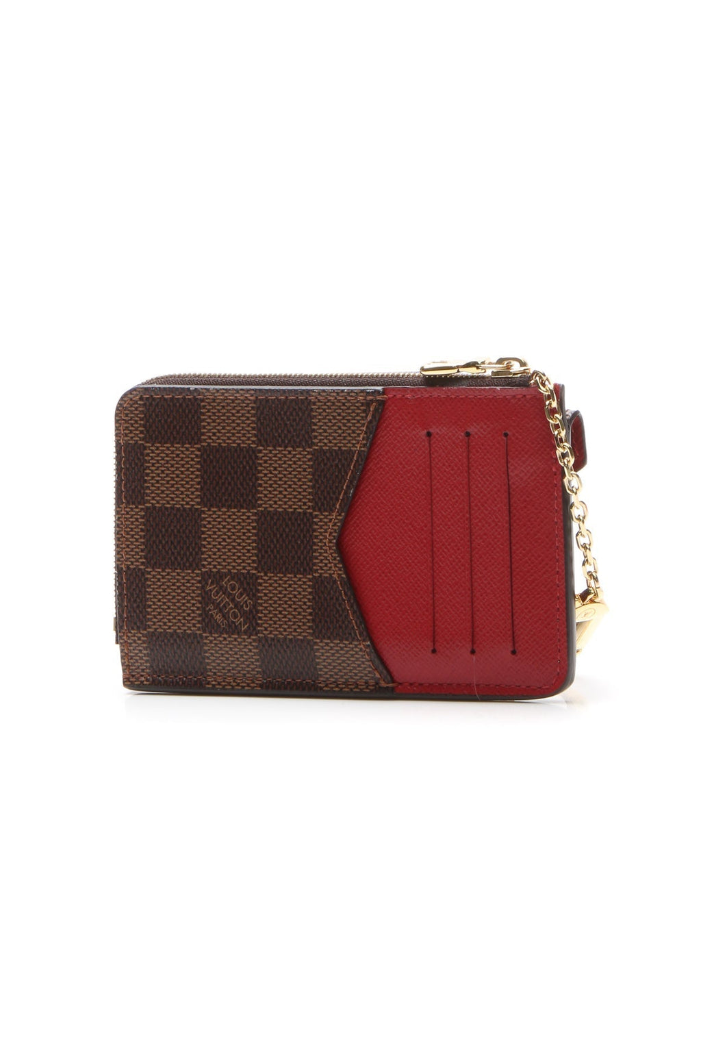 Recto Verso Card Holder - Damier Ebene/Red