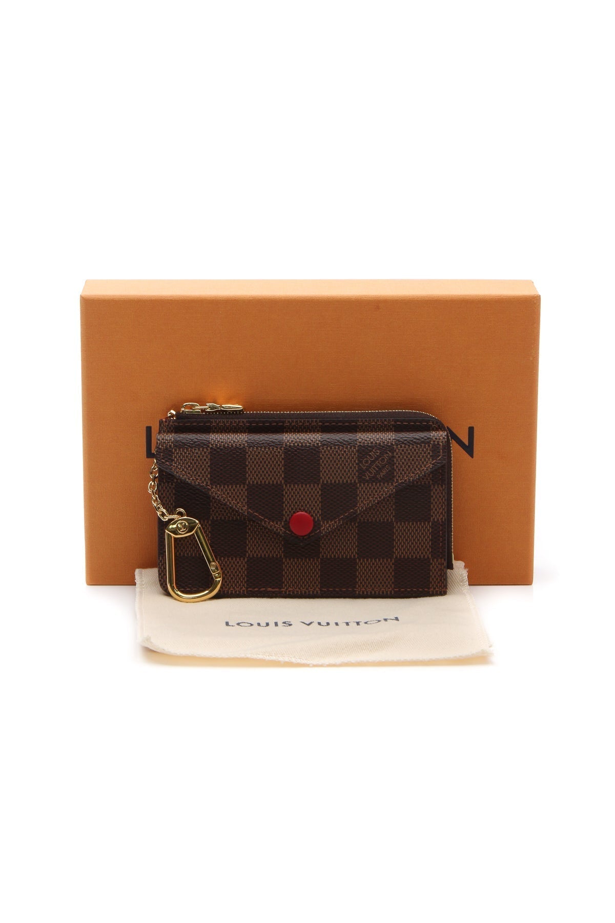 Recto Verso Card Holder - Damier Ebene/Red