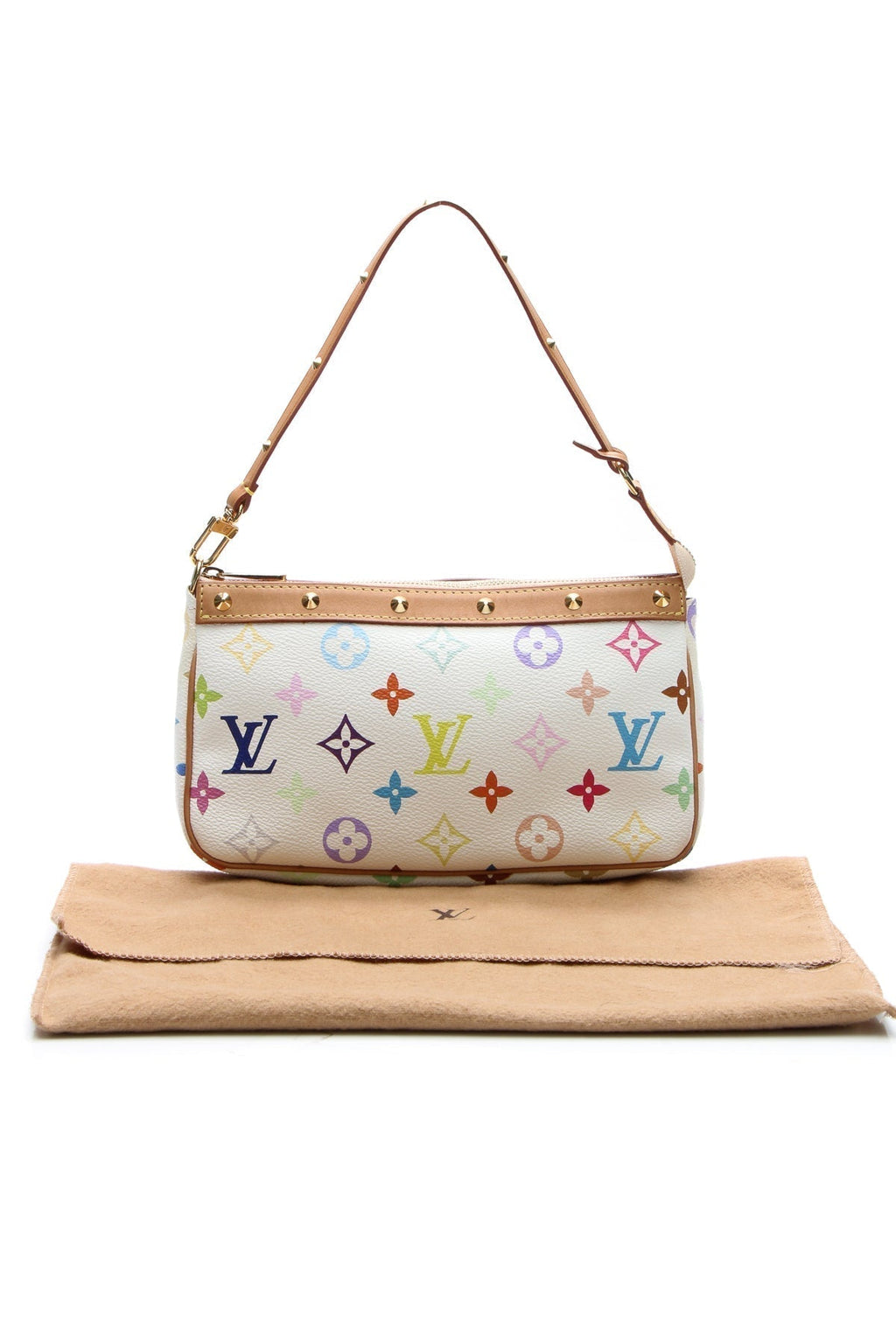 Pochette Accessories Bag - White Multicolore Monogram