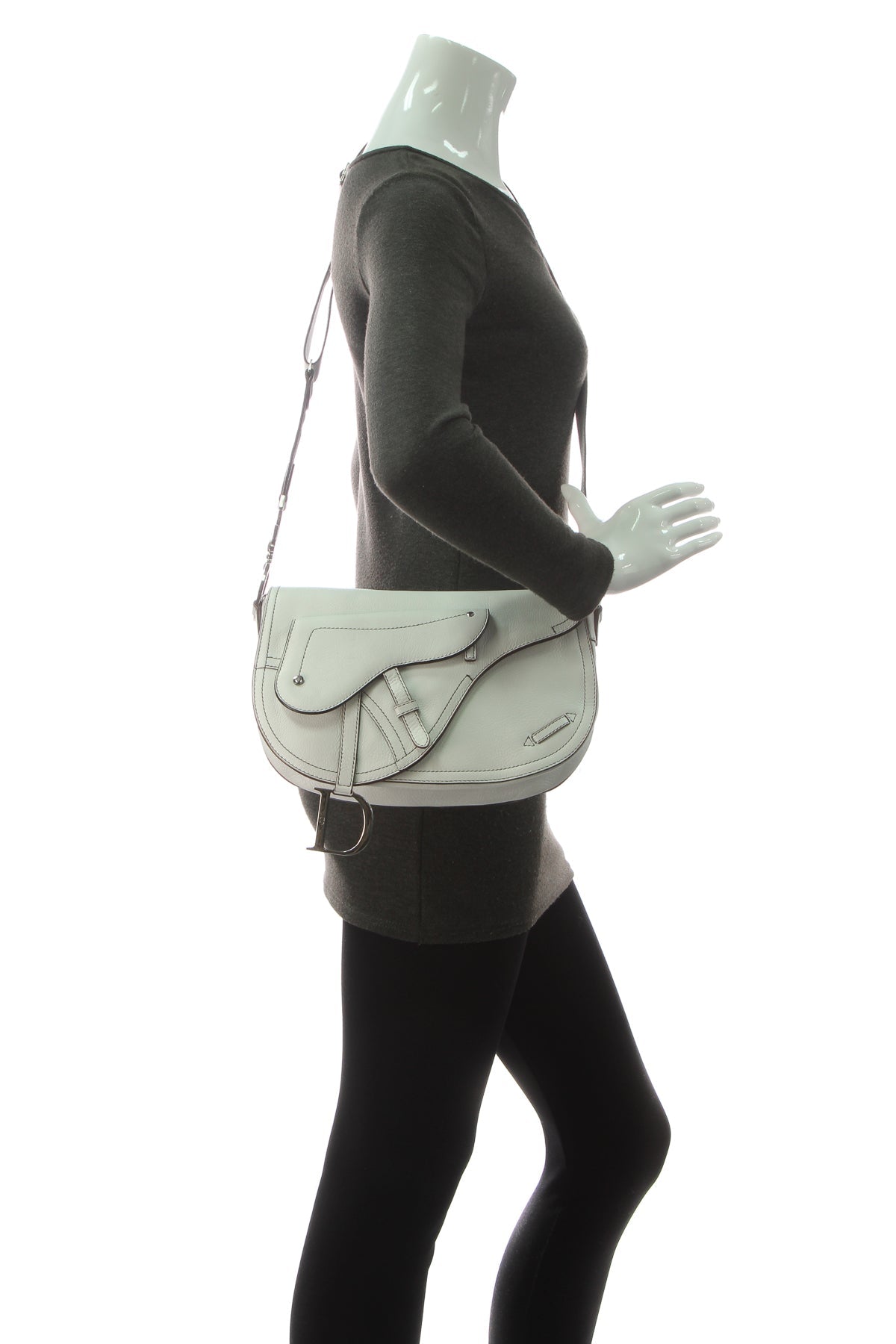 Double Saddle Bag - White