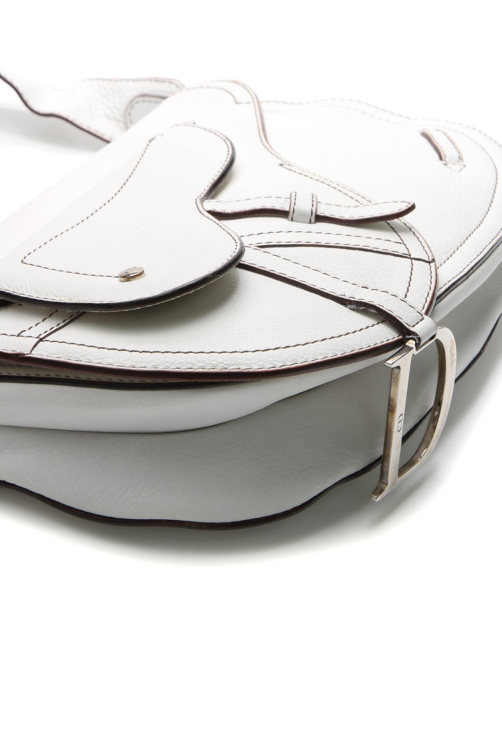 Double Saddle Bag - White