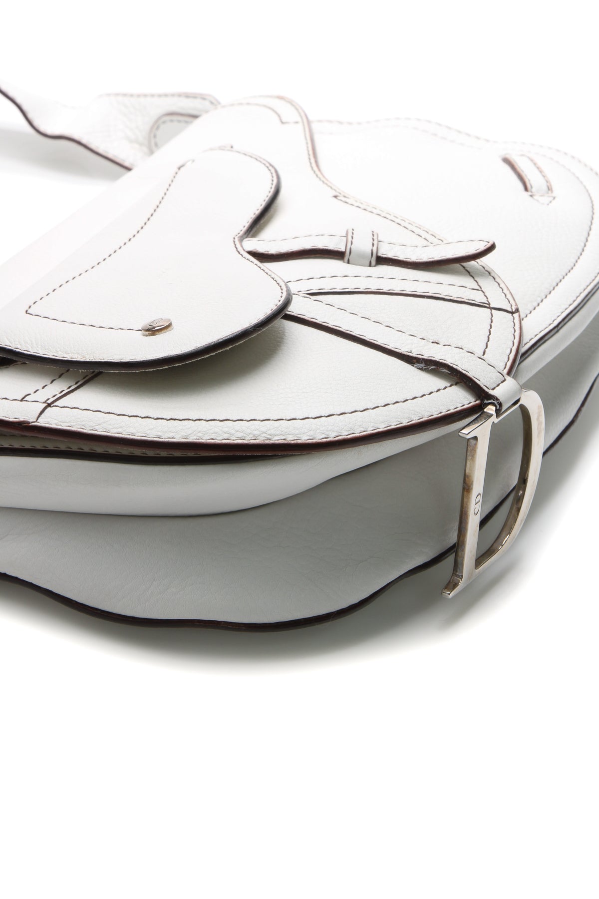 Double Saddle Bag - White