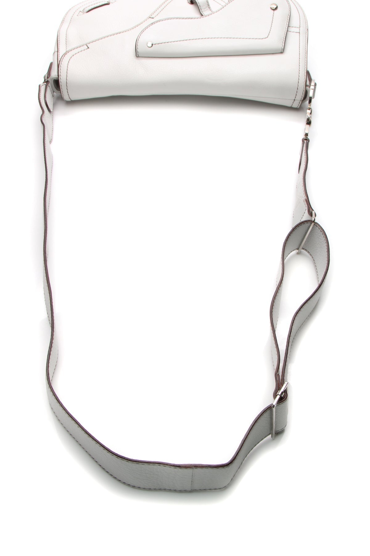 Double Saddle Bag - White