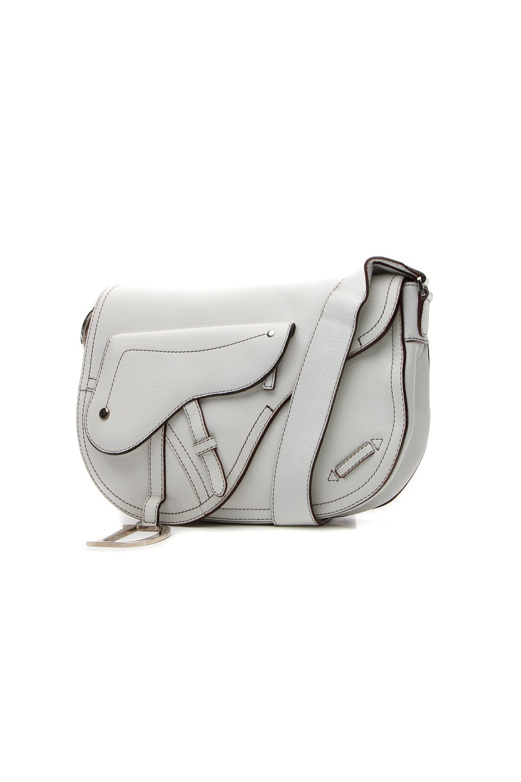 Double Saddle Bag - White