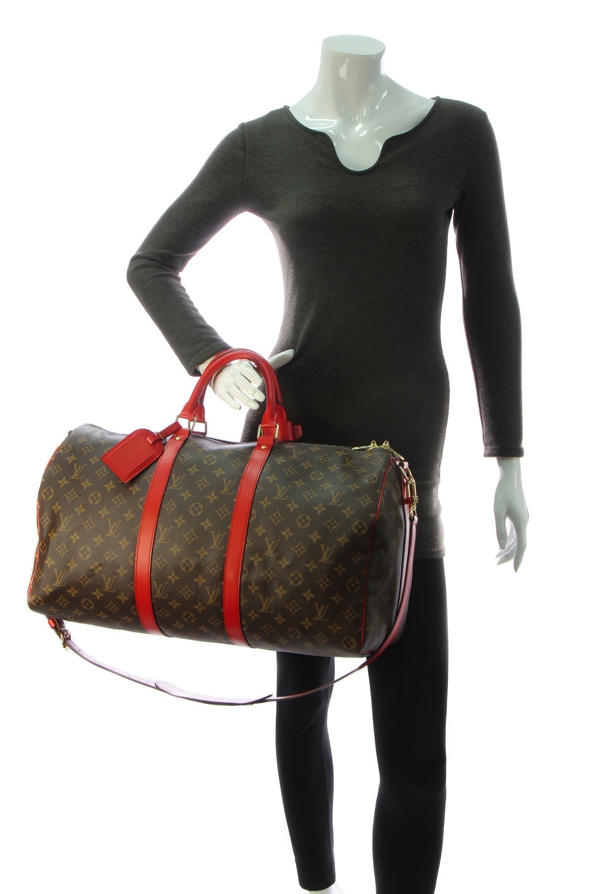 Keepall Bandouliere 50 Travel Bag - Monogram/Coquelicot