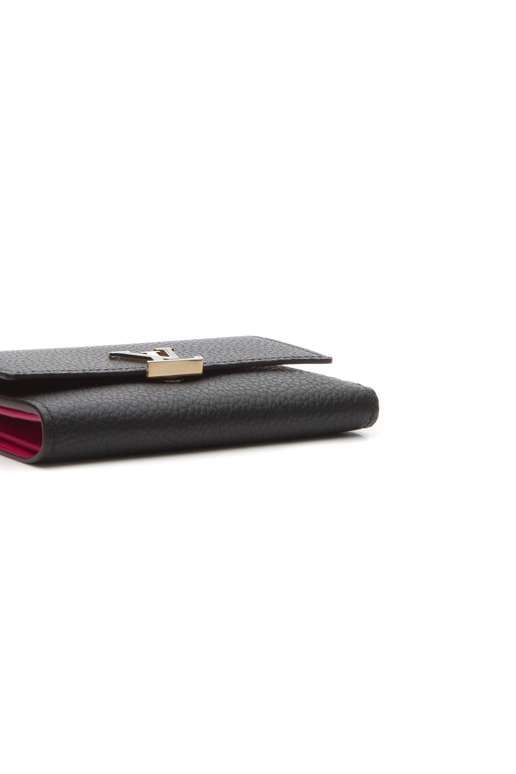 Capucines Compact Wallet - Black/Pink