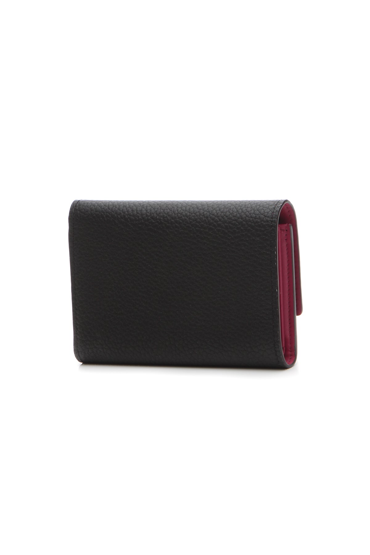 Capucines Compact Wallet - Black/Pink