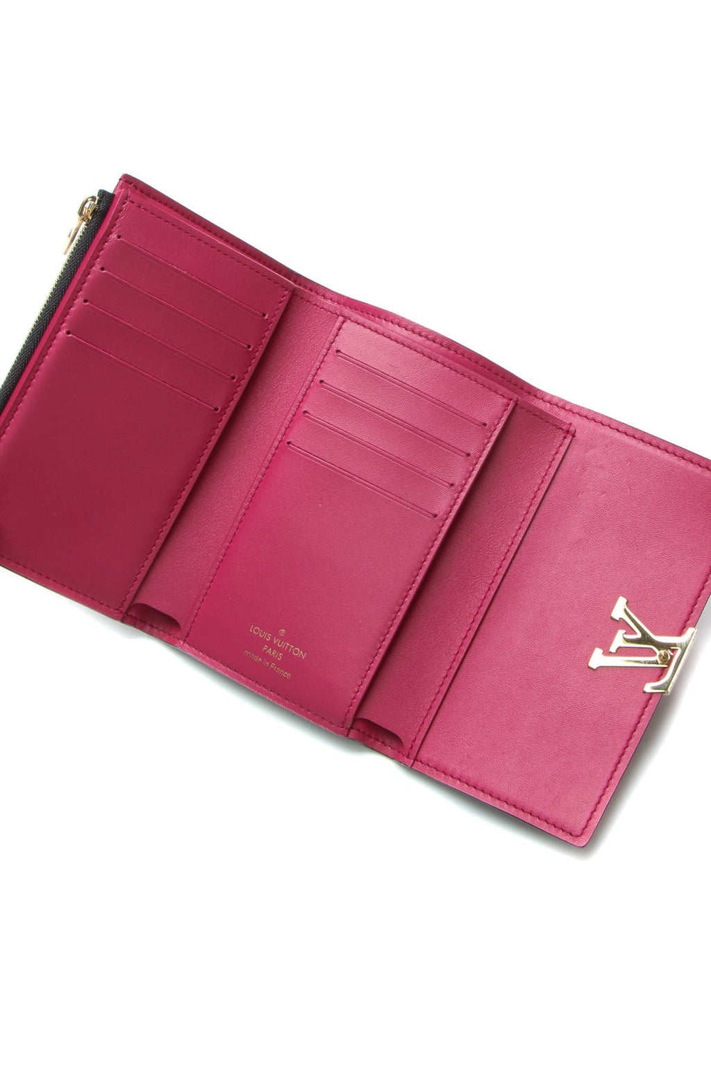 Capucines Compact Wallet - Black/Pink