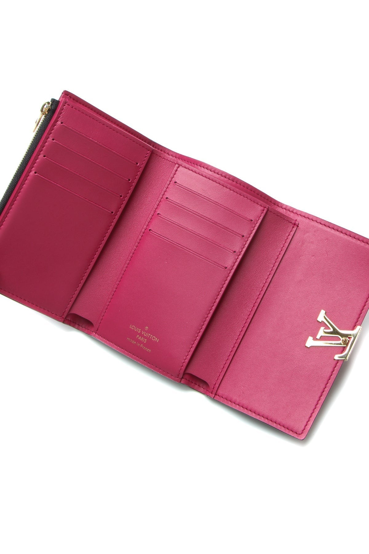 Capucines Compact Wallet - Black/Pink