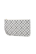 Neverfull Pouch Wristlet - White/Black Monogram