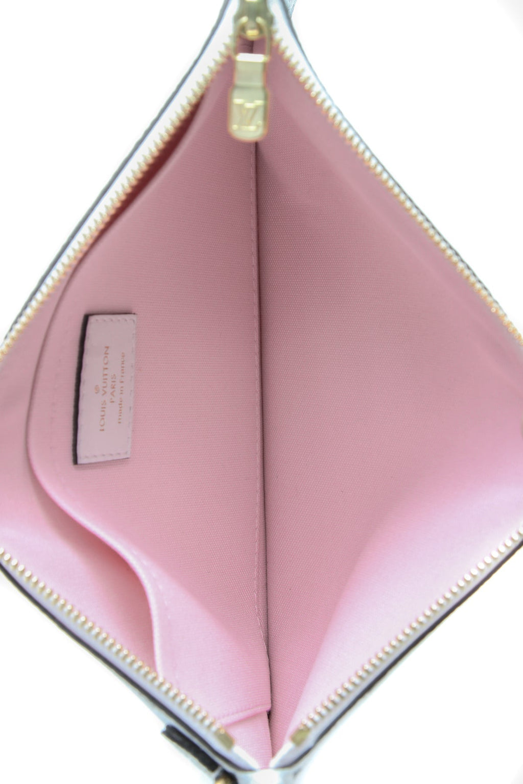 Neverfull Pouch Wristlet - White/Black Monogram