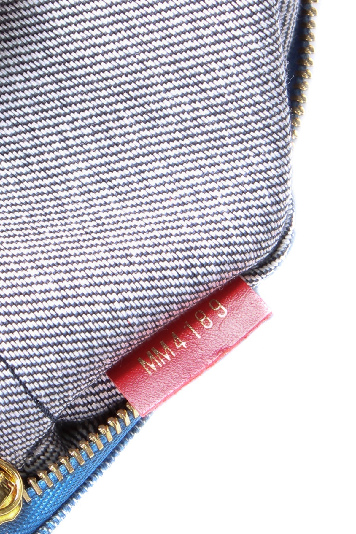 Patchwork Neverfull Pouch Wristlet - Blue Denim Damier