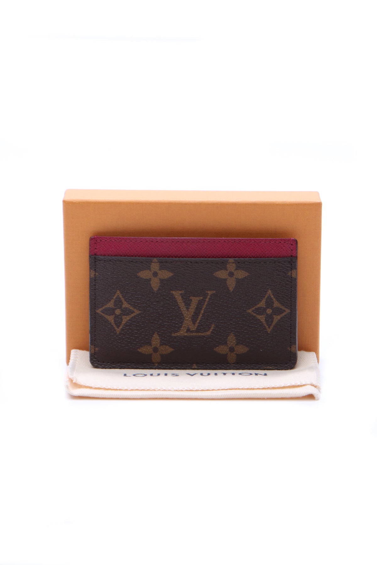 Card Holder - Monogram/Fuchsia
